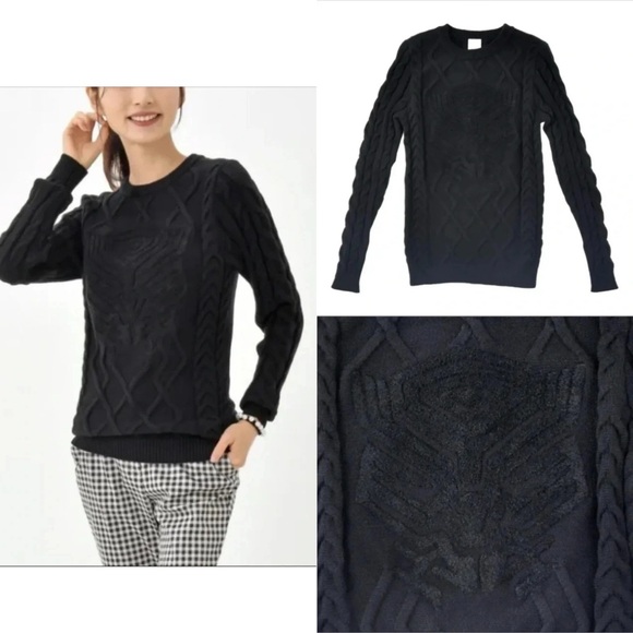 Disney Sweaters - Disney Parks x Marvel Avengers Black Panther‎ Cable Knit Sweater | Size S